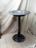 Vintage Outdoor Garden Bird Bath w/ Fleur-de-Lis Accents