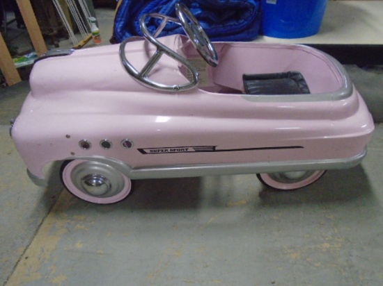 Pink Steel Pedal Car