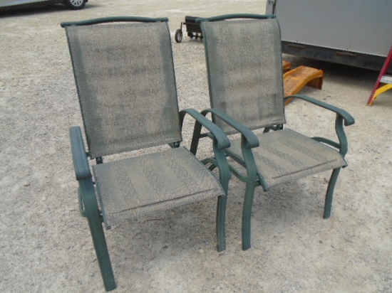 2 Matching Reclining Back Aluminum Patio Chairs