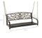 2-Person Metal Outdoor Porch Swing w/ Floral Accent, 485lb Weight Capacity