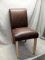 Padded Faux Leather Brown Parsons Chair