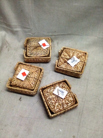 Four Sets of Wicker Coaster Sets