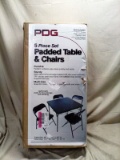 Five Piece Set Padded Folding Table and Padded Folding Chairs