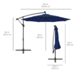 10ft Solar LED Offset Hanging Patio Umbrella w/ Crank Tilt Adjustment