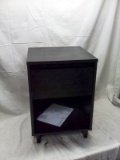 Black Wood Night Stand with Drawer