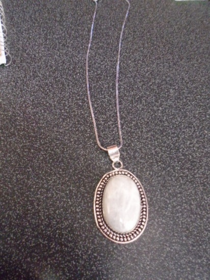 German Silver And Moonstone Ladies Necklace