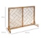 2-Panel Wrought Iron Geometric Fireplace Screen w/ Magnetic Doors - 44x33in