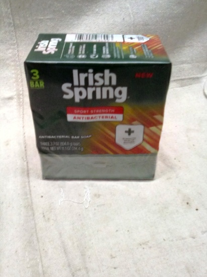 Irish Spring Sport Strength Antibacterial Bar Soap Three Pack