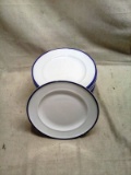 Fifteen Fitz and Floyd Blue Ring Salad Plates 8.75