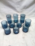 Bee & Willow Blue Highball Bubble Glasses Match to Lot 69