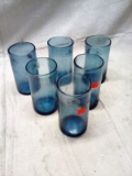 Bee & Willow Blue Highball Bubble Glass Tumblers matches lot 169