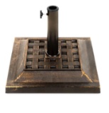 26lb Steel Square Patio Umbrella Base Stand, Basketweave Pattern