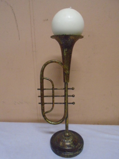 Trumpet Candle Holder w/New Candle
