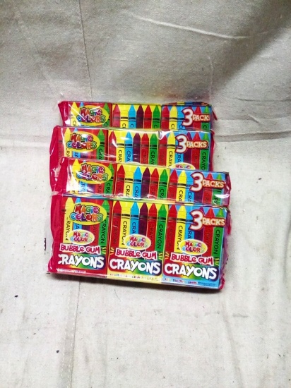 Four Paks of Crayon Bubble Gum