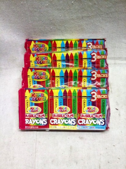 Four Paks of Crayon Bubble Gum