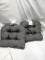 Pair of Grey Tie Down Seat Cushions