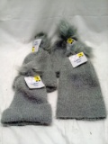 Four Ladies Fuzz Ball Sock Hats