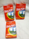Three packs of Bounce Dryer Sheets