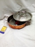 Lagastina Hammered Copper Dual Handle Pan with Lid