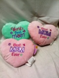 Three Heart Shaped Best Mom Throw Pillows