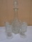 Glass Decanter w/6 Matching Goblets