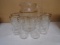 Vintage Glass Pitcher & 8 Matching Glasses