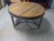 Beautiful Round Metal & Wood Top Coffee Table