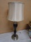 Beautiful Brushed Nickle & Wood Table Lamp