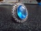 Ladies German Silver & Blue Topaz Ring