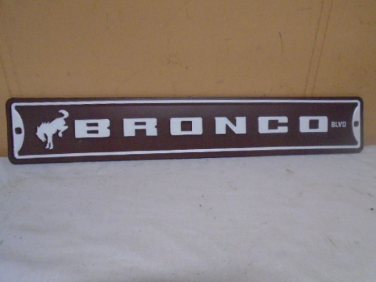 Bronco Blvd Metal Street Sign