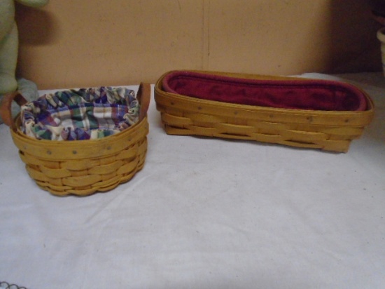 (2)2002 Longaberger Baskets w/ Liners