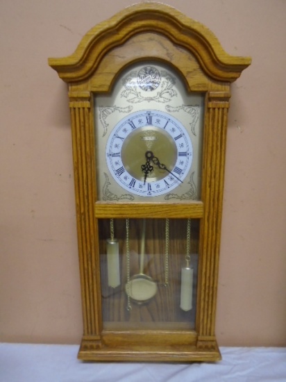 Westminster Solid Oak Quartz Wall Clock