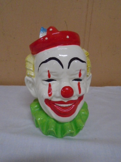 Vintage Clown Head Ceramic Bank