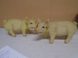 Set of 2 Pig Figurines