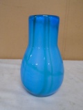 Beautiful Blue Art Glass Vase