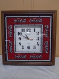 Glass Front Wood Framed Coca-Cola Clock