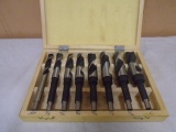 Set of Large Drill Bits in Wood Case