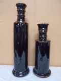 Matching Pair of Large Pottery Vases