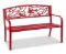 Steel Garden Bench for Outdoor Patio w/ Pastoral Bird Backrest - 50in