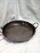 Black Hammered Round Metal Tray with handles