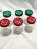 Qty. 6 Pint Size Snowflake Jars with lids