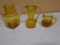 3pc Group of Amber Art Glass Pitchers