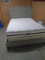 Beautiful Like New Gray Upholstered Queen Size Bed Complete-Over $2000 New