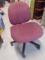 Burgundy Upholstered Rolling Office Chair