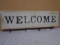 Wooden Welcome Wall Sign w/ 4 Metal Hooks