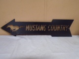 Mustang Country Metal Arrow Sign