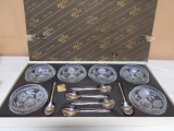 Vintage Décor Giorge Hand Cut Crystal Bowl Set w/ Spoons