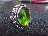 Ladies German Silver & Peridot Ring