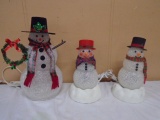 3pc Group of Lighted Snowmen