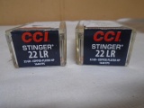 (2)50 Round Boxes CCI Stinger 22LR Rimfire Cartridges